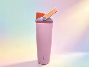 owala Pink Insulated Water Bottle with Push Button Lid, Leak-Proof Stainless Steel Tumbler for Gym, Travel & School,Obsessed with This Pastel Pink Insulated Bottle — It’s Functional and Cute!