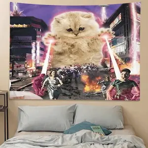 Giant Cat Tapestry -  Polyester Wall Hanging Tapestry for Living Room, Bedroom, Dorm Decor Decoration Cotton Linen Decorative