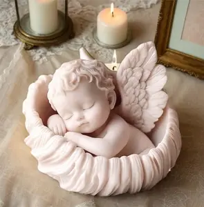 Angel Favor Candle - Organic Scented Soy Wax Keepsake, Angel-Shaped Design, 100% Organic, Lead-Free Cotton Wick, Suitable for Special Events - Decor, Decorative pink room Gift Fragrance Decoration Ornaments Aroma