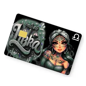 Libra Credit Card Skin - Vinyl Sticker with Celestial Balance Scales & Elegant Symmetry Design - Durable Waterproof Decal for Libra Birthdays - 3.37" x 2.12"