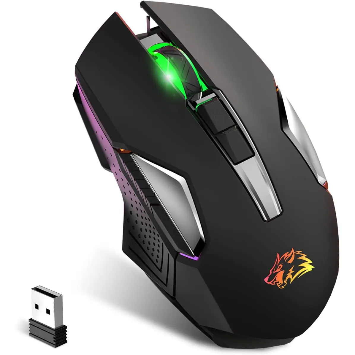 ZIYOU LANG X18 Wireless Rechargeable Gaming Mouse with Rainbow RGB Backlit, 3-Level DPI Optical Sensor, 8-Button Ergonomic Design, High Performance for Windows 7/8/10/XP/Vista Laptops & PCs gamer mouse