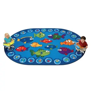 Carpets For Kids 6807 Fishing for Literacy 8 ft. x 12 ft. Oval Carpet