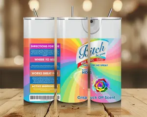 Funny Bitch Be Gone Spray Bright Colors 20oz Tumbler