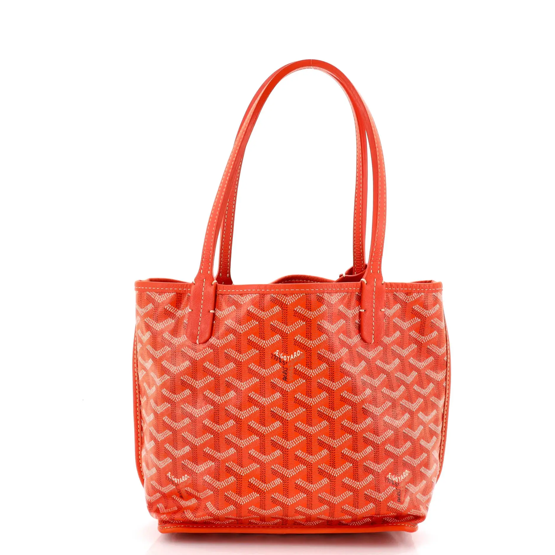 Pre-owned Goyard Canvas Coated Top Handle Bags Anjou Reversible Tote Coated Canvas Mini by Rebag