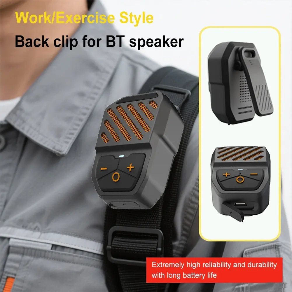 Portable Outdoor Speaker, Clip-On Wireless Bluetooth-compatible Speaker, Ipx5 Waterproof, Long Battery Life, Ideal for Work & Sports, Wireless Speakers