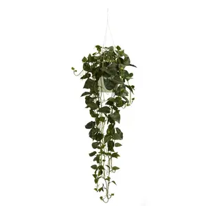 Artificial Basket Silk Plant - Hanging Philodendron