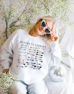 Return to Library Sweatshirt & Tshirt, Vintage Library Card Book Due Date Sweatshirt, Bookish Gift for Her Him Reader Author Librarian English Teacher Tee