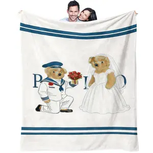 Bear Pattern Blanket, Daily Holiday Birthday Gift For Kids And Adults, Soft, Warm And Lightweight Plush Blanket, Suitable For Bed, Sofa, Car, Room Decoration