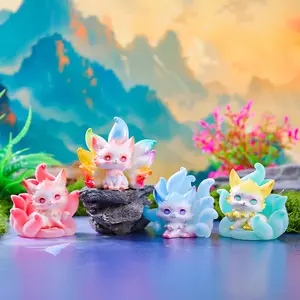 Nine-Tailed Fox Immortal Blind Box Creative Desktop Ornament Guofeng Anime Merch Festive Gift for Home Office Decor