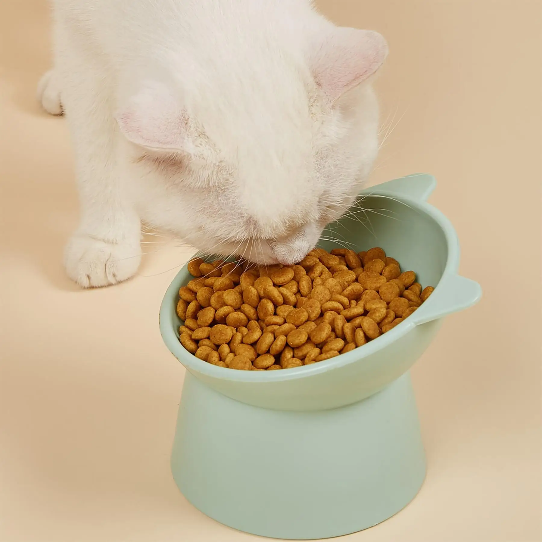 Elevated Pet Feeding Bowl, 1/2/3 Counts Cat Shaped Raised Stand Food Bowl for Kittens Dogs, Pet Neck Protection Tall Feeding Bowl with Stand, Pet Supp