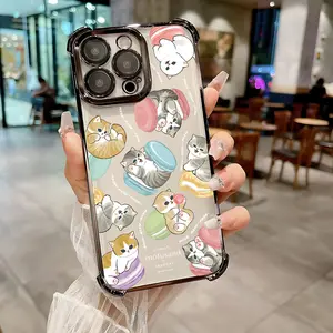Cute Mofusands cat Phone Case Suitable for iPhone 17 16e 16 15 14 13 12 11 Mini Pro Max Air X XR XSMAX 8 7 Plus Anti Fall Transparent Soft Back Cover