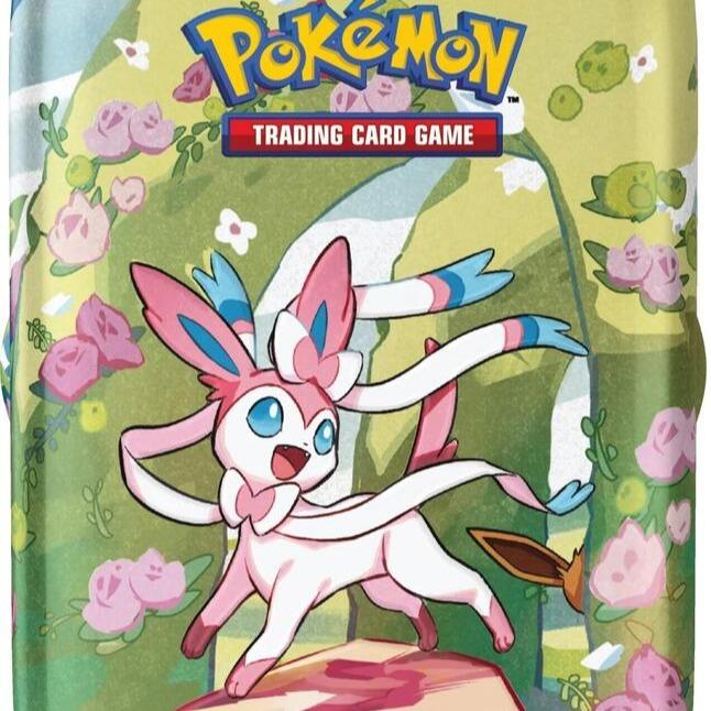 Pokemon Mini tin - Scarlet & Violet Prismatic Evolutions 2 booster packs, 1 Metallic coin, 1 Art card