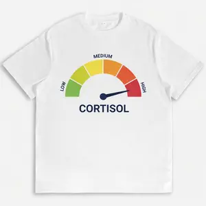Men's Funny Graphic Tee Cortisol Gauge Print Crewneck Short Sleeve T-Shirt Soft Cotton Casual Streetwear Relaxed Fit Trendy Top For Everyday Wear Gym Travel Summer Outfit Gift
