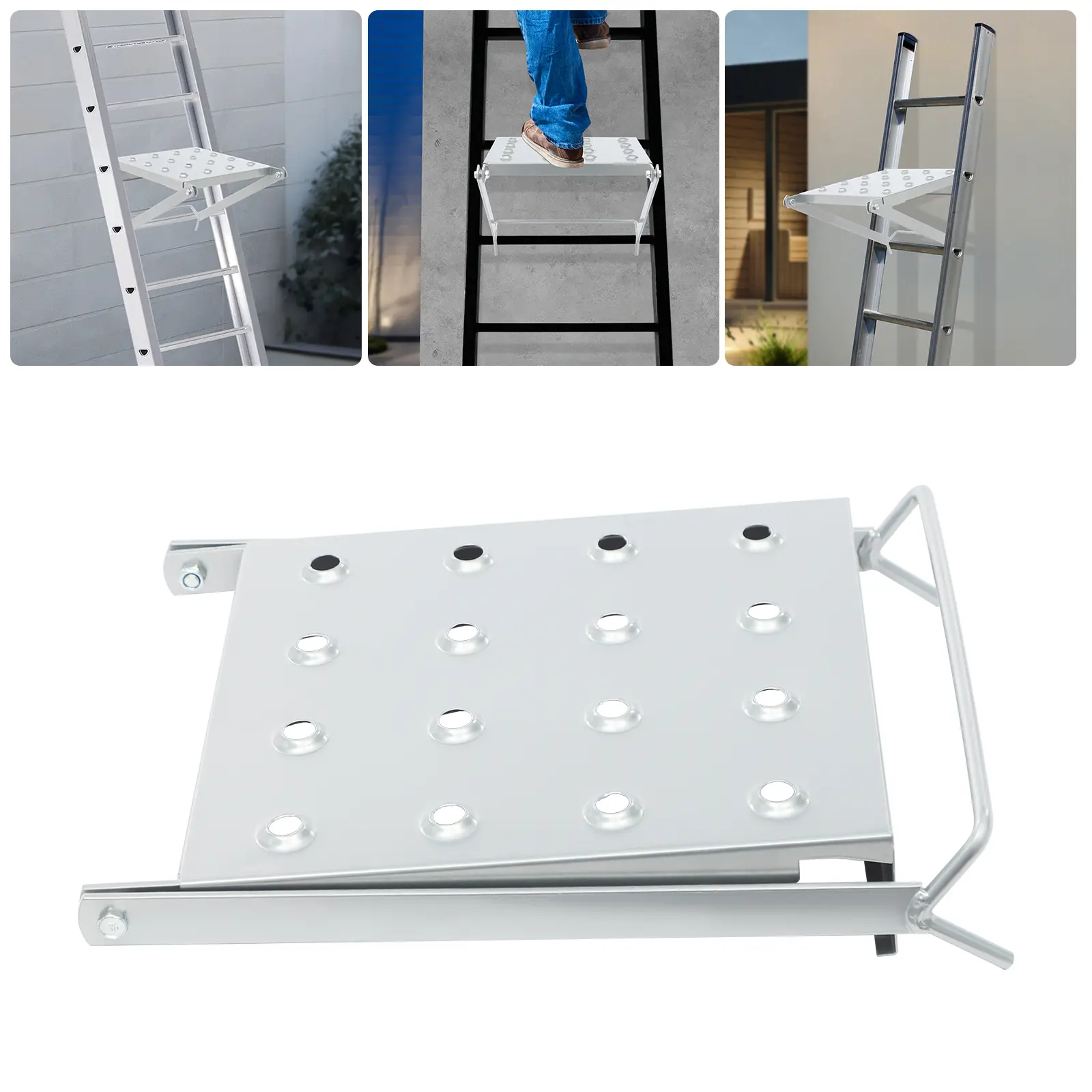 Iron Ladder Work Platform Accessory - 26.5*35*43.5cm, Load-Bearing Capacity:150kg/330.69lbs, Non-Slip, for Height Access, Painting, Wiring