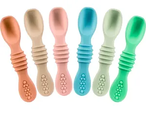 Sperric Baby Spoons Self Feeding Spoons - 6+ Months, Infant Spoons First Stage, Baby Led Weaning BPA Free Teething Spoons