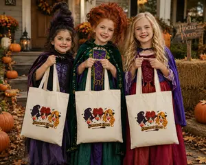 Witch Cow Canvas Tote Bag | Halloween Tote Bag | Funny Cow Market Tote | Spooky Season Shopping Bag | Reusable Canvas Tote