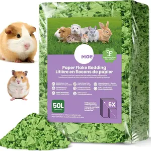 Hamster Bedding 50L: Dust-Free and Odor Control  Absorbent  Paper Small Pet Bedding - for Guinea Pigs, Hamsters, Chinchilla,Rabbits,Rat,Ferret, and Gerbil, 50 Liters