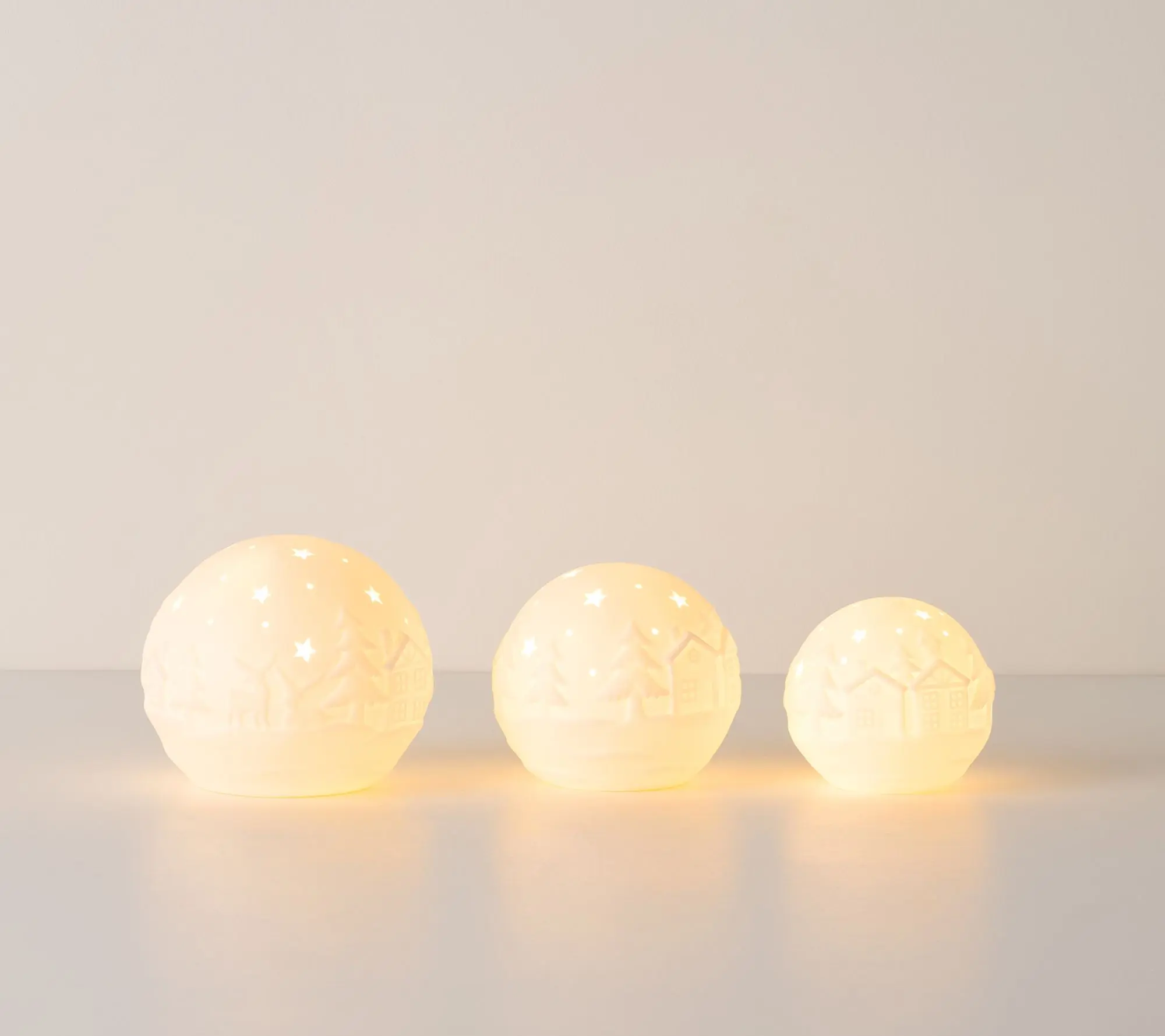 Home Reflections Set of 3 Lit Christmas Spheres Home Reflections Set of 3 Lit Christmas Spheres