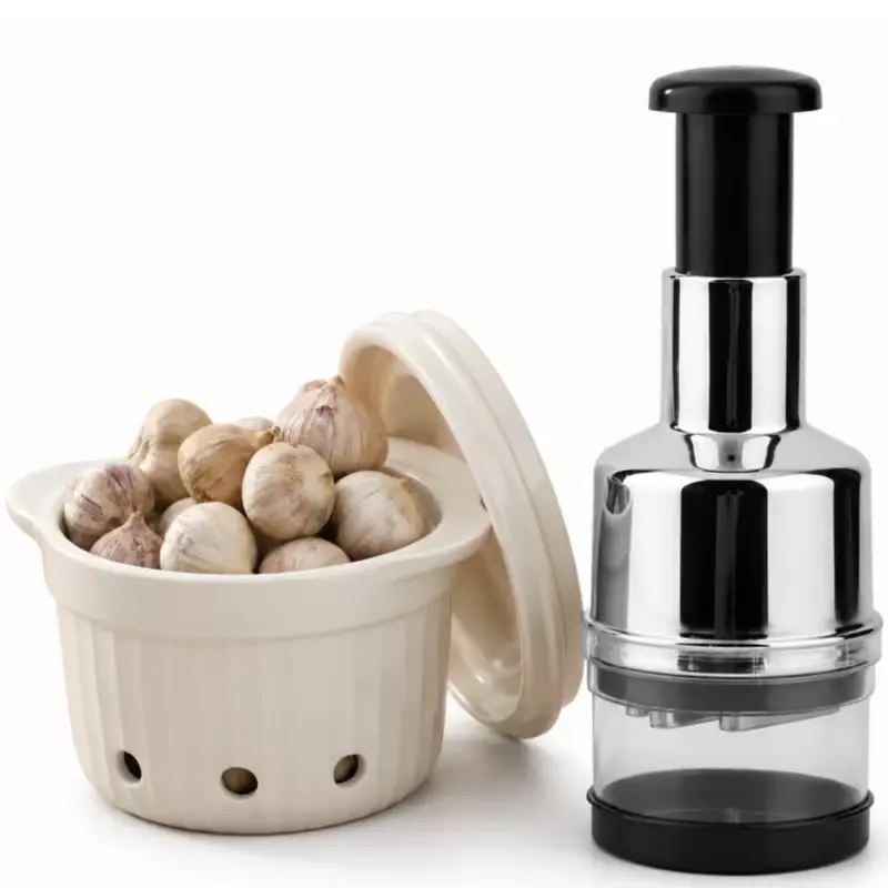 Stainless Steel Garlic Crusher, Chopper, Garlic Masher | Stainless Steel Garlic and Chili Crusher, Kitchen Aid for Chopping Meat and Vegetables, Easy to Clean, Kitchen Utensil
