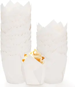 200pcs White Tulip Cupcake Liners for Baking Cups - Perfect for Cupcake Decoration and Baking