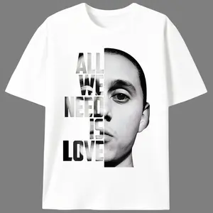 All We Need Is Love Printed Men's T-Shirt And Hoodie Canserbero Design - Fun, Casual, Summer Hip-Hop Streetwear for Trendy Men Crew Necks Menswear