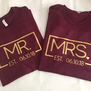 Couples Matching Shirts Unisex Fit Cotton Anniversary Love couples costume