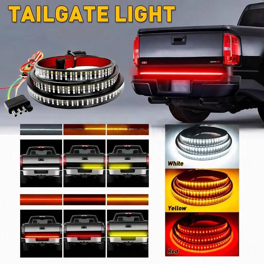 AUXITO 48"/60" LED Strip Tailgate Light Bar Reverse Brake Signal For Chevy Ford Dodge GMC Truck