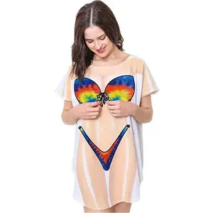 LA Imprints Fantasy Coverup Tie-Dye Bikini Body Coverup T-Shirt