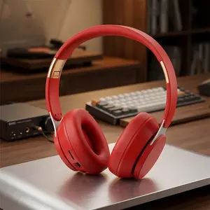 Premium Wireless Bluetooth Headphones with Active Noise Cancelling, Hi-Fi Sound & deep Bass, Leather Ear Cushions for Comfort, Clear Hd microphone, Long Battery Life, Foldable Portable Design