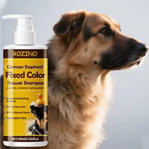 100ml German Shepherd Color-fixing Bath Shampoo, Aloe vera Chamomile Manuka honey, gentle and soothing, color-fixing and color-protecting, rich in plants, odorless, German Shepherd design, caring for hair