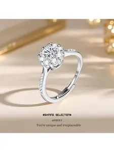 Unique design exquisite full-diamond ring for women, trendy and personalized zirconia minimalist style index finger ring with adjustable opening