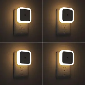 Night Light, Night Lights Plug into Wall 4-Pack, Nightlight Plug in Night Lights, Dusk to Dawn Night Lamp Led Night Light for Bedroom, Bathroom, Hallway Warm White