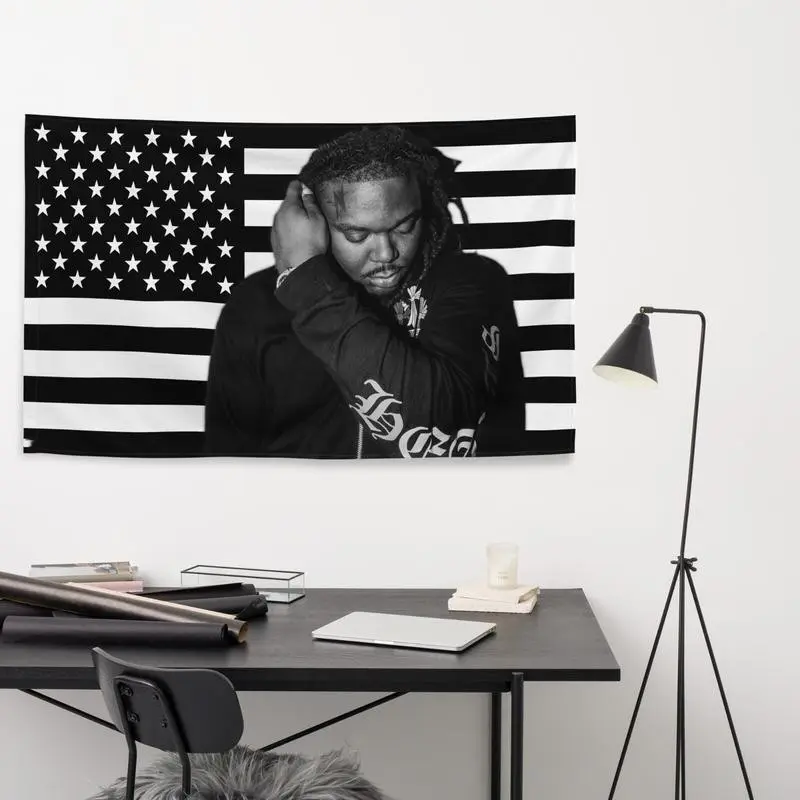 LUCKI Rapper Deadboylife American Flag Limited-Edition Retro Tapestry, 40in x 60in Polyester Print, Machine Washable Home Wall Decoration, Living Room & Bedroom Decor Supply, Ideal Gift
