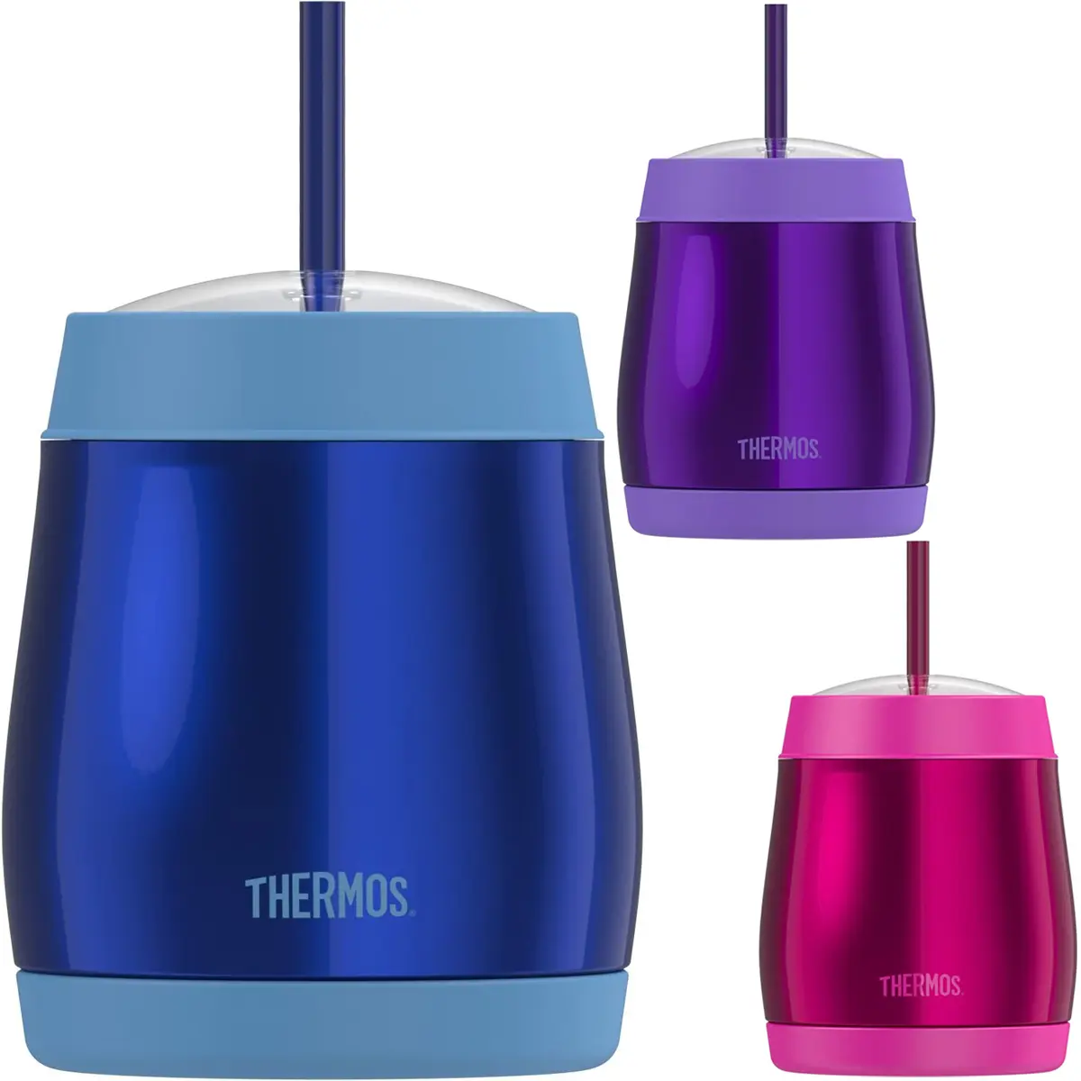 Thermos Portable Vacuum Insulated Stainless Steel Cold Water Flask - 16 oz, Dome Lid with Straw, Insulation-Focused Drinkware for On-the-Go Use, Flasks