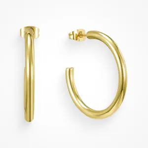 EVRY JEWELS Gold or Silver Plated Women's Hypoallergenic Calabasas Hoops