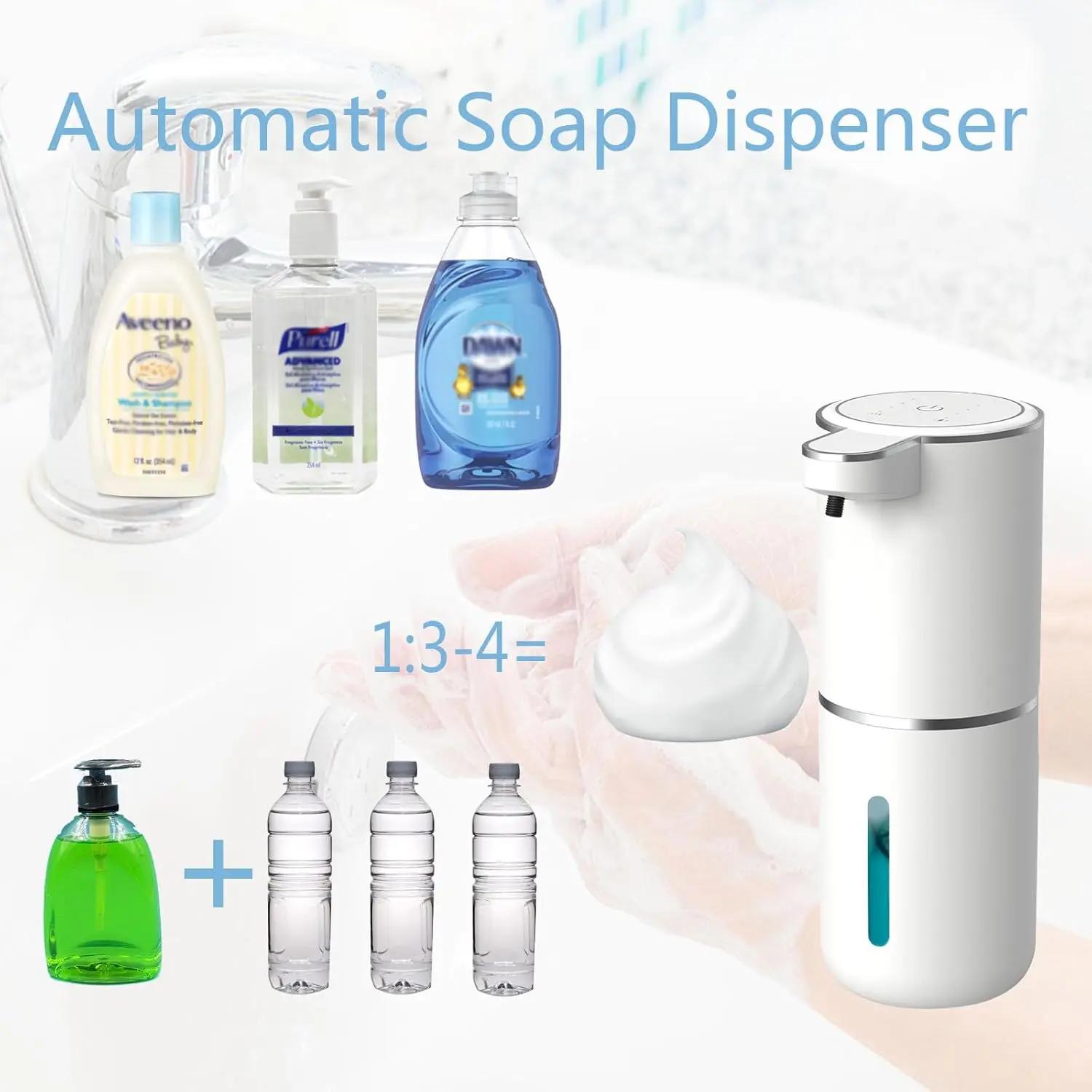 Smart Sensor Soap Dispenser for Kitchen, Automatic Touchless Foam Liquid Dispenser with Rechargeable, Bathroom Sink, Restaurant