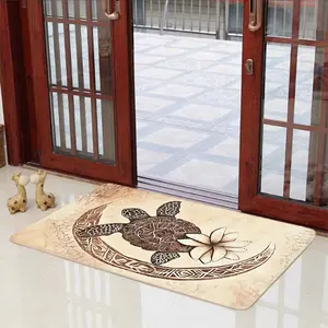 Bohemian Sea Turtle Moon Door Mat with Pattern Design, Decorative Floor Mat, Soft, Comfortable and Practical, Suitable for Indoor Home Decoration in Living Room and Bedroom