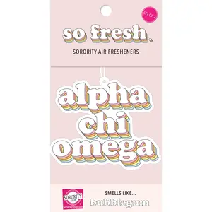 Alpha Chi Omega - Retro Air Freshener - Bubblegum Scented