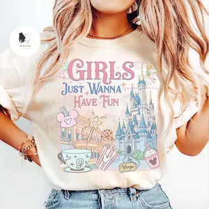 Retro Castle Girls Just Wanna Have Fun Trip Shirt, Daisy Girls Trip Tee, WDW Besties Vacation