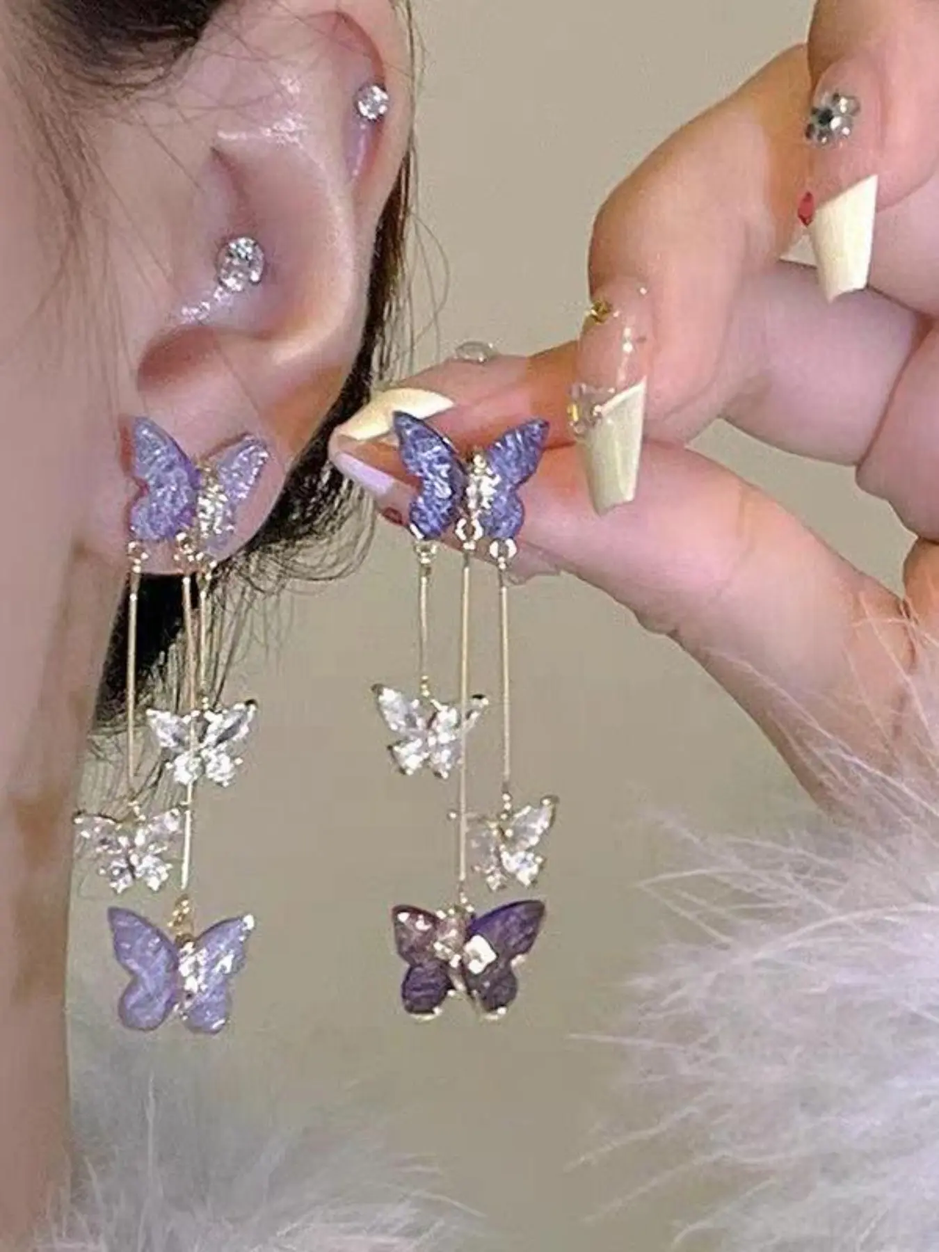 Butterfly Design Tassel High Quality Dangling Earrings, Earring Set, Fashionable Jewelry for Women, Daily Clothing Decor, Trendy All-match & Exquisite Jewelry for Birthday Gift, Trendy Jewellery Accessories