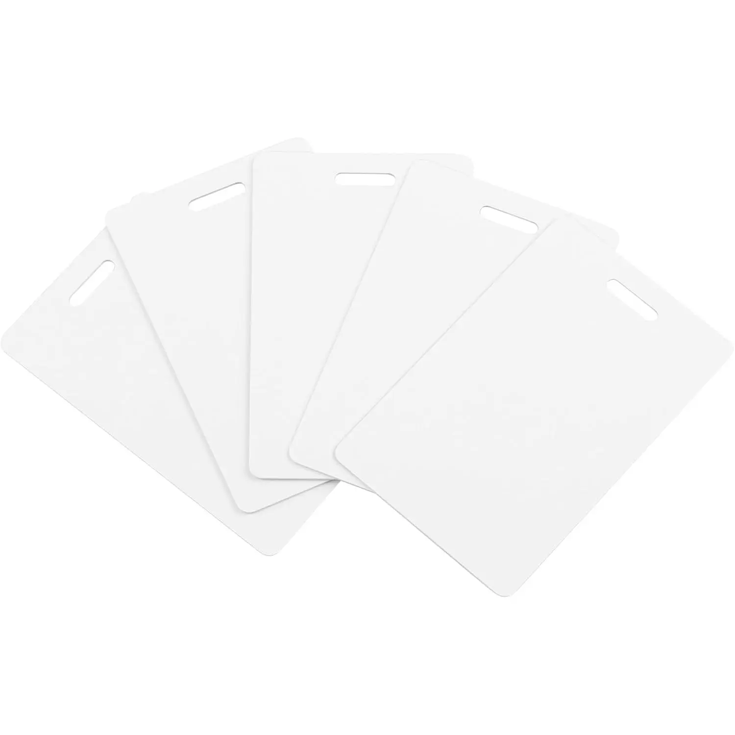 20 Pack Premium Blank PVC Cards with Slot Punch on Short Side - Vertical Slot Punch Blank ID Cards CR80 30 Mil Graphic Quality White Plastic Cards for Photo ID Badge Printers