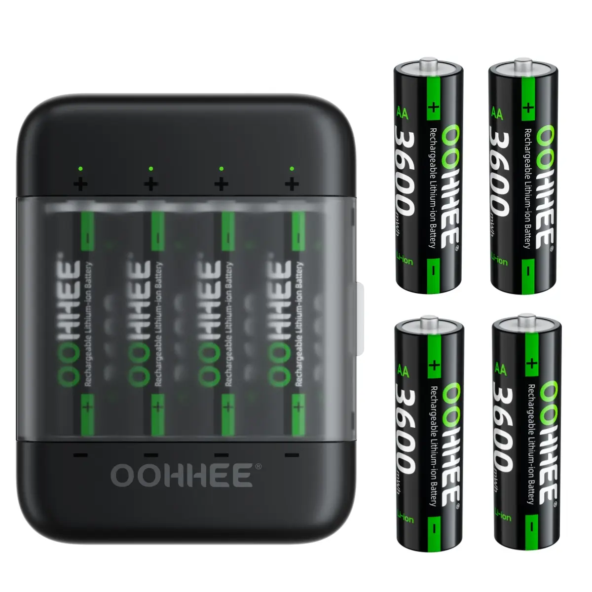 8 PCS 3600mWh 1.5V Rechargeable AA Lithium Batteries + Fast Thin Charging Storage Box 8 PCS 3600mWh 1.5V Rechargeable AA Lithium Batteries + Fast Thin Charging Storage Box
