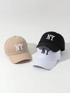 2026 New Embroidered NY  Baseball Cap, Adjustable Outdoor Sun Hat, Casual Fitted Design, All Seasons, Ideal for Travel & Beach, Men Women Y2K Style