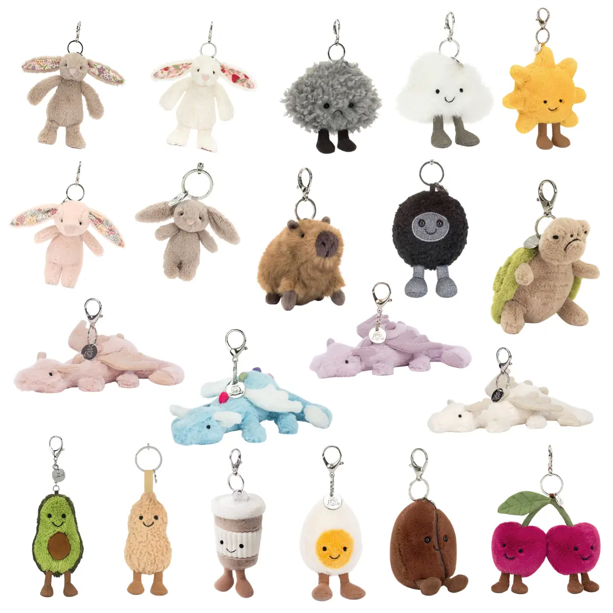 "Halloween,Christmas" Keychain - Cute Animal or Food Stuffed Charm, Hanging Pendant for Car or Backpack, Fashion Student Gift Accessory, Keychains, Bag Charms, Animal/Food