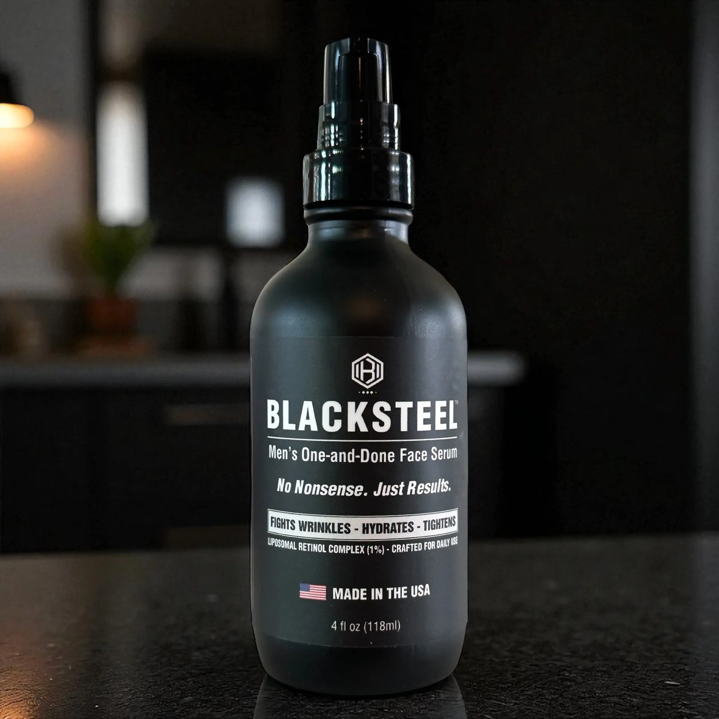 BLACKSTEEL™ – 4 oz. Men’s One-and-Done Face Serum