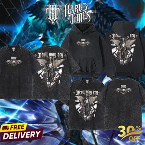 HardTimesClothing - Vergil Devil May Cry Retro Limited Vintage , From Software Collection Game Oversized Washed Tee Acid Washed Lightweight TSHIRT, Gift for him her Clothes Cotton