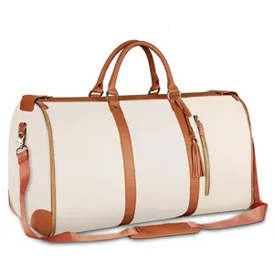 New Women's Foldable Suitcase Travel Bag, Multifunctional Storage Bag, Large PU Handbag Luggage, Convertible Garment Duffel Bag, in Stock, Garment Duffle Bag