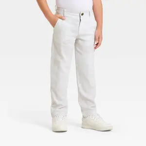 Boys' Linen Pants - Cat & Jack Light Gray 16