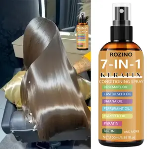 7-In-1 Keratin Hair Spray with Biotin, Multi-Efficiency Essence, Smooths Frizz, Strengthen Roots, Repairs Dry Damaged Hair, Anti-Drop, Suitable for All Hair Types, Daily Hair Care