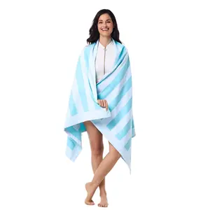 Bonita Beach Towel | Coolibar Blue Stripe